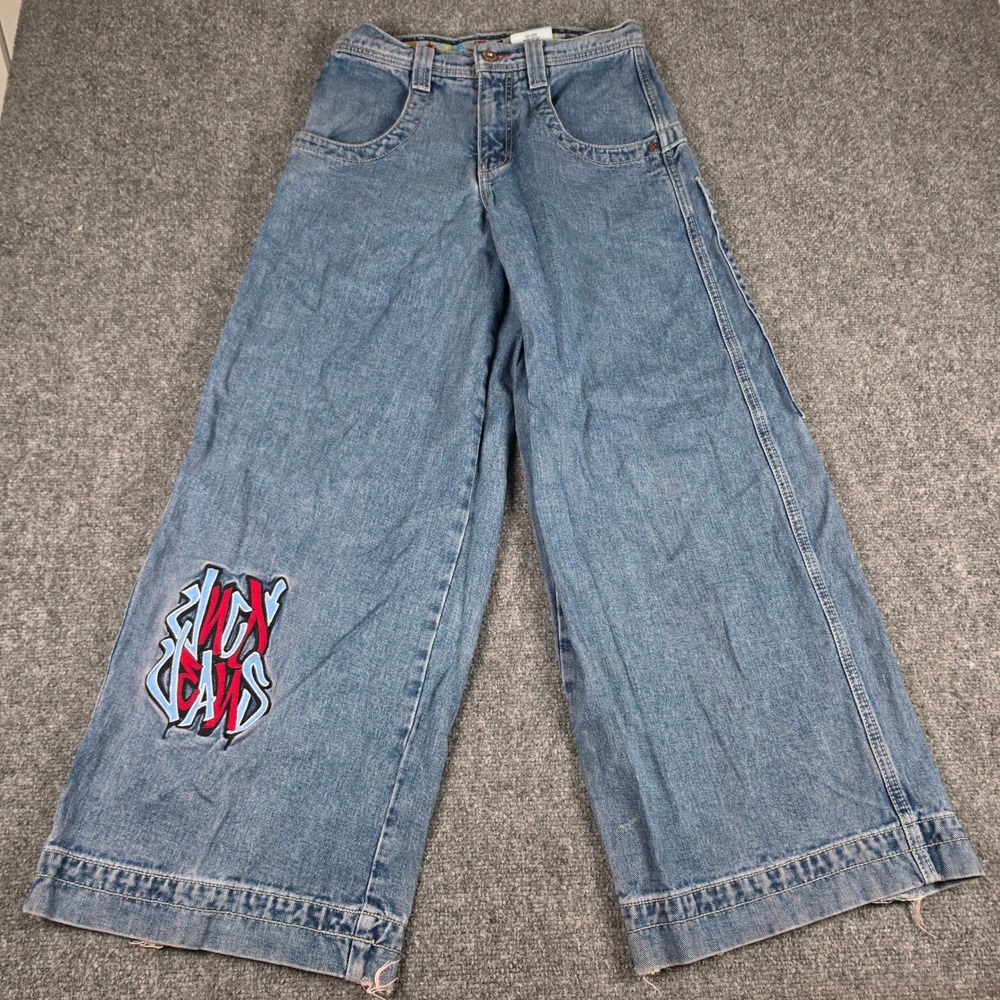 JNCO Rollin Roots Jeans Mens 28x30 Blue 26" Wide Leg Baggy Denim J360D2